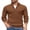 Brown, variant on Men's Quarter Zip Up Sweaters Slim Fit Lightweight Pullover Mock Neck Long Sleeve Polo Sweater