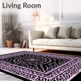 thumbnail image 2 of ODIKA 4'x6' Machine Washable Non-Slip Area Rug, Boho Medallion Ornamental Motif with Delicate High Traffic Rug, Pink, 730932, 2 of 7