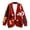 Red, variant on JIAYUE Women Knit Cardigan V‑Neck Letter Applique Long Sleeve Drop Shoulder Sweater Fashion Top for Outdoor Wear