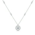thumbnail image 4 of TAAPSEE JEWELS 14K White Gold Plated White Diamond Halo Beauty Pendant Necklace, 4 of 4
