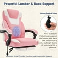 thumbnail image 6 of JONPONY Big and Tall Office Chair 400lbs, Executive Reclining Office Chairs with Footrest, High Back Home Office Chair Thick Padded Armrests, Ergonomic Adjustable Lumbar Support, PinkWhite, 6 of 10