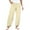 Yellow, variant on Linen Pants for Ladies, Audhol Striped Linen Pants for Women Summer Casual Wide Leg Pants with Pockets Comfy Cropped Palazzo Pants Beach Pants for Women Black L