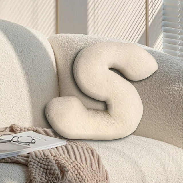 Decorative English Alphabet Letter Pillows Set - Soft Throw Cushions for Sofa, Bed, Car Interior Decor (38x30cm)
