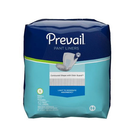 Prevail Pant Liner Elastic ''Small, 6 x 13.5 , 52 Count'' 6 Pack