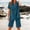 Blue, variant on Women's Summer 2 Piece Linen Blend Outfit, Short Sleeve Button Top with Side Pockets Elastic Waist Shorts Casual Loungewear for Work Travel Daily Wear Blue XL