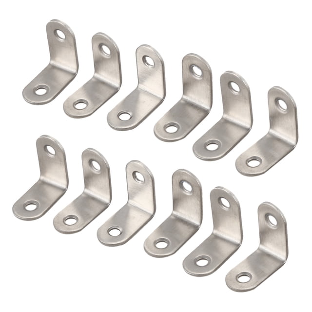 12 Piezas 30X30mm Metal Corner Brace Joint ángulo Recto Soporte Plata