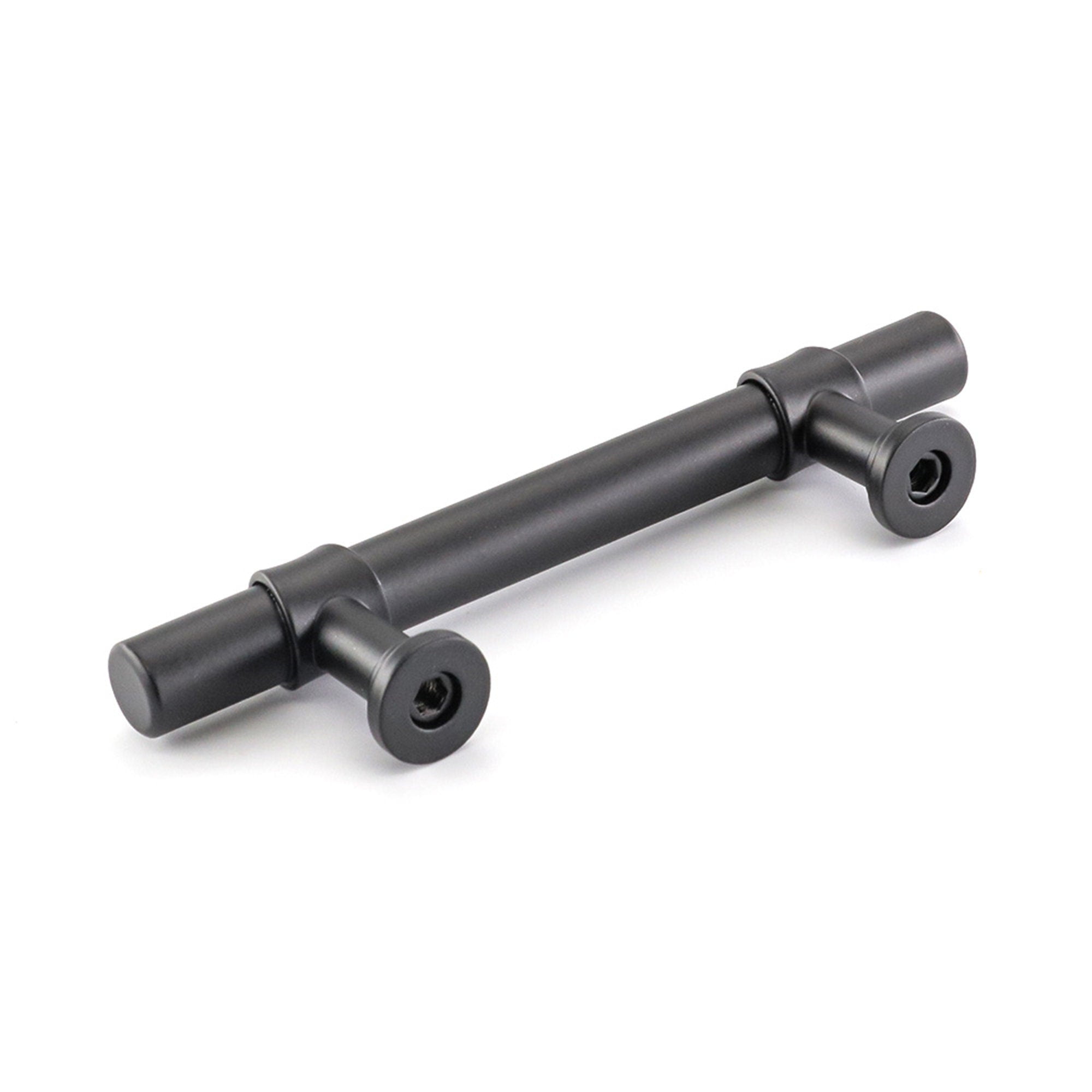 Fitviso 10 Pack 3 Inch(76mm) Hole Center Cabinet Handles Pulls for Kitchen Stainless Steel Matte Black Drawer Pulls ( 5" Length ）