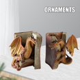 thumbnail image 2 of Fighting Dragon Bookends Resin Decorative Bookend Statues Desktop Ornament, 2 of 5