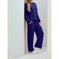 thumbnail image 6 of Cueply Lounge Sets for Women 2 Piece Outfits Sweatsuits Set Long Sleeve Wide Leg Pants with Pockets, 6 of 8