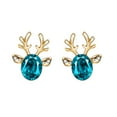 thumbnail image 2 of Fiudx Pendientes de Asta de Ciervo, Estilo Bohemio, con Forma de Oreja de Oruga, Joyería Bohemia, 2 of 2