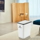 thumbnail image 5 of Basurero de baño con tapa, cesto de basura de plástico de 4 galones con tapa emergente a presión, diseño que controla olores y ahorra espacio para inodoro, oficina y dormitorio.,Vsgery, 5 of 5