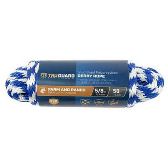 MIBRO Group 231834 0,62 Po x 50 Pi Tru-Guard Bleu Lisse Tressé Corde de Derby en Polypropylène
