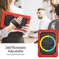 thumbnail image 2 of Case for iPad Air 3rd Generation 2019/iPad Pro 10.5 Inch 2017 with Screen Protector, 360 Degree Rotating Kickstand Hand Strap Heavy Duty Shockproof Cover with Shoulder Strap, Red, 2 of 7