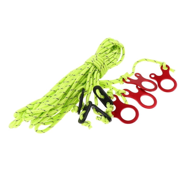 Cuerda de Línea Reflectante para Tienda de Campaña de 4 Piezas de 4 Mm con Tensores Verde / Naranja - 2m Baoblaze tensores y tensores