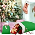 thumbnail image 6 of Christmas Santa Sack 11.81x15.7 Inch, Velvet Gift Bag with Drawstring for Holiday Present Wrapping, Christmas Party Supplies and Festive Home Decor (1PC, Green), 6 of 7