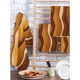 thumbnail image 2 of Burnt Orange Ombre Kitchen Dish Towels for Drying Dishes Set of 2, Abstract Art Moire Ocean Waves Waffle Weave Microfiber Hand Tea Bathroom Towels Quick Dry & Absorbent Towel 15.7x23.6, 2 of 7