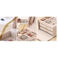 thumbnail image 7 of Gogcaro 3-Tier Jewelry Box, Travel Jewelry Case with Handle, 2 Drawers, Lockable Jewelry Organizer with Mirror, Jewelry Storage, Modern Style, Gift for Loved Ones, White, 7 of 7