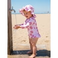 thumbnail image 6 of BemeyourBBs Newborn Baby Girls One Piece Swimsuit Infant Girl Bathing Suit Long Sleeve Zipper Swimwear Rash Guard with Hat Set UPF 50+ Summer Beach Wear, 6 of 9