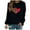 Black, variant on Women's Valentine's Day Blouses Top Long Sleeve Shirts for Women Valentine's Day Printed Shirt Casual Crew Neck Pullover Tops