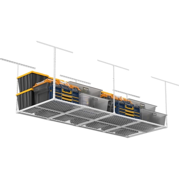 3 x 8FT Overhead Garage Storage Rack, Adjustable Ceiling Storage Racks, Garage Shelving Heavy Duty Storage Organizer System, 600lbs Weight Capacity