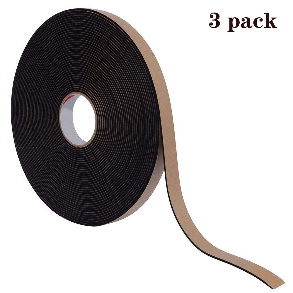 Windows Waterproof HVAC Foam Weather Stripping Insulation Tape Adhesive-for Door Seal Cooling Plumbing Craft Ta Air Conditioning 1 Rolls, 33 Ft- 1/8 x 2 x 33' Pipes