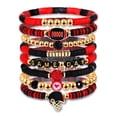 thumbnail image 2 of Game Day Bracelets Stackable Sports Football Charm Bracelets Elasticated Football Themed Bracelets Set for Women Men Football Fans Boho Summer Beach Jewelry, 2 of 8