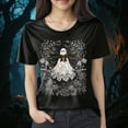 thumbnail image 2 of Godom Halloween Shirts for Women Cute Ghost Graphic T Shirt Halloween Short Sleeve Tee Tops, 2 of 4