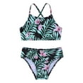thumbnail image 4 of iEFiEL Kids Little Girls 2-Piece Cartoon Printing Bikini Set Swimwear,Sizes 2T-10 Summer Lily Pink 6, 4 of 7