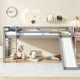 thumbnail image 4 of Bellemave Twin Size Loft Bed with Slide, Kids Low Loft Beds Frame with Ladder, Wood Toddler Loft Bed with Safety Guardrails (Gray), 4 of 8