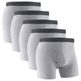 thumbnail image 2 of Men's 5-Pack Cotton Boxer Briefs Breathable Open-fly Classic Underwear Everyday Briefs, Multi-Pack, 2 of 6