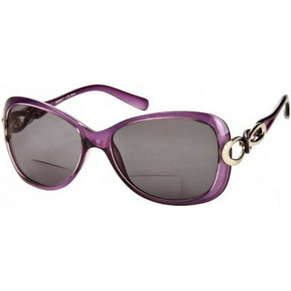 Readers .com le Lecteur de Lunettes de Soleil Bifocales de Lecture Delia, Style Carré Rétro pour Femmes (Violet +2.00)