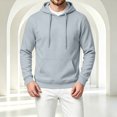 thumbnail image 6 of Resicozy Hoodies for Men Long Sleeve Solid Color Hooded Sweatshirts Casual Fall Spring Track Jackets with Pocket Light Gray XL, 6 of 6