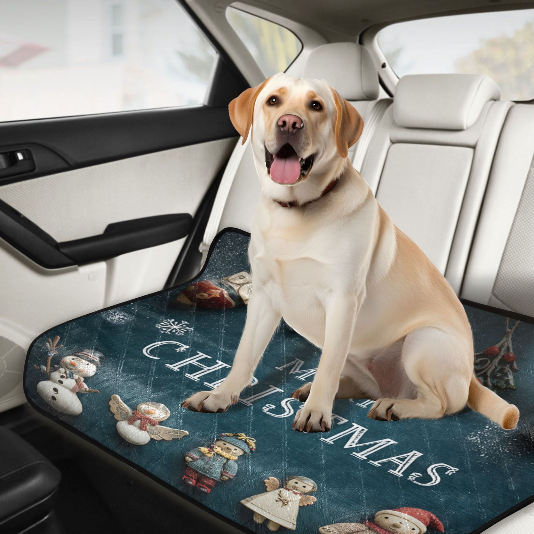 IAUYY Washable Pee Pads for Dogs Smallx3 Absorbent and Leak-Proof Non-Slip Reusable Puppy Pee Pads for Dogs Applicable to Playpen Potty Crate Christmas Scene
