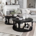 thumbnail image 6 of Furniture of America Arturo Solid Wood Open Shelf Coffee Table in Antique Black, 6 of 8