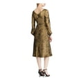 thumbnail image 2 of RALPH LAUREN Womens Gold Long Sleeve Tea-Length Wrap Dress Party Dress Size: 18, 2 of 3
