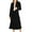 Black, variant on Moa Collection Women's Two Piece Set Solid Long Sleeve Casual Blazer Relaxed A-Line Midi Skirt
