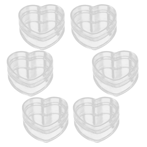 LOLIPPYY Set of 6 Clear Heart-Shaped Candy Boxes for Wedding Decorations, Party Favors, and Table Centerpieces
