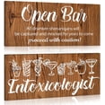 thumbnail image 1 of 2 Pièces Mariage Open Bar Signe Ivrogne Manigances Intoxicologue Signe pour Mariage Bar Fête Décoration de la Maison Réception Décoration de la Maison, 1 of 7