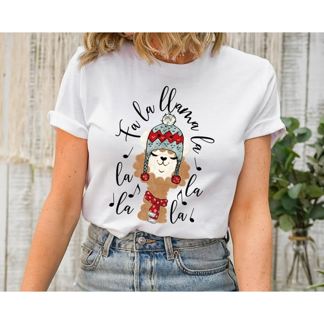 BAYCREWS T-Shirt Drôle de Noël Lama : Tee Animal