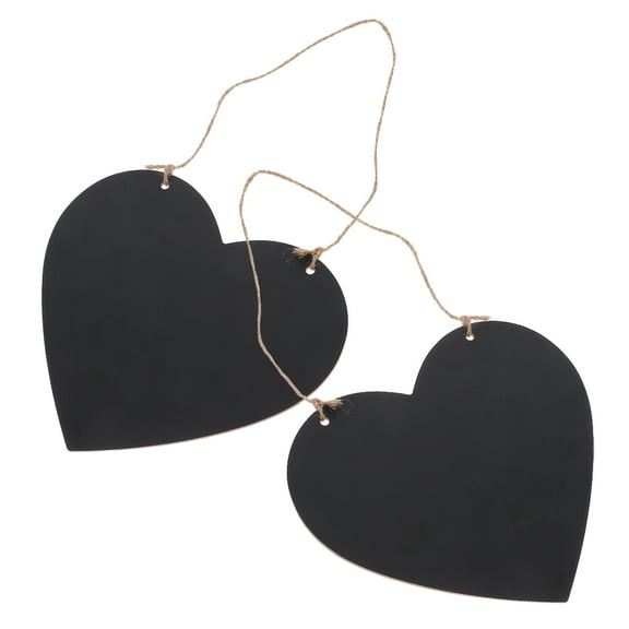 HOMEMAXS 2pcs Double Sided Heart Shaped Chalkboard Hanging Sign for Weddings Parties Decor Small Blackboard Message Board for Home Garden