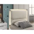 thumbnail image 4 of JERFIT Twin Size LED Upholstered Bed Frame with Crystal Acrylic Headboard, Pearl White Glam Platform Bed, No Box Spring Needed, 4 of 6