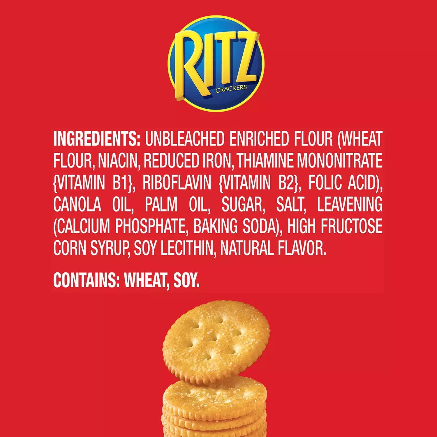 Ritz crackers nutrition facts label