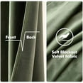 thumbnail image 3 of Velvet Curtains Olive Green Elegant Grommet Curtains Thermal Insulated Soundproof Room Darkening Drapes for Classical Living Room Bedroom Decor 52 x 94 Inch Set of 2, 3 of 7