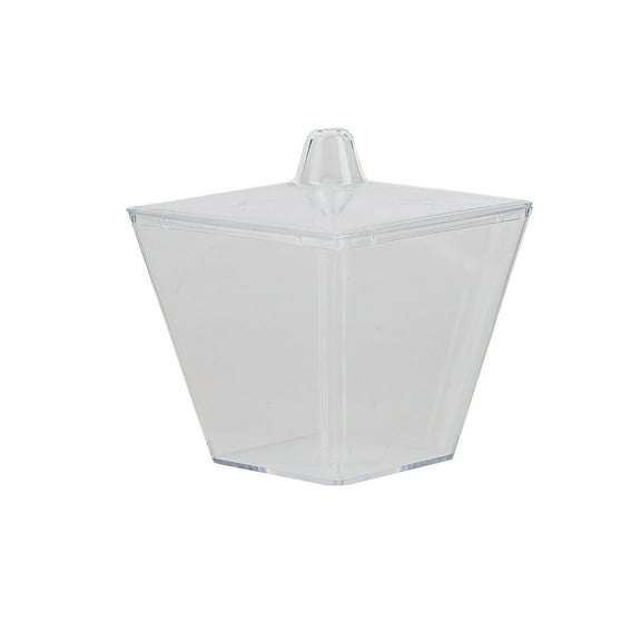 2.4" Plastic Square Favor Bowl W/Lid - Party Supplies - 12 Pieces