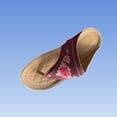 thumbnail image 4 of GERsome Womens Flip-Flops Low Wedge Open Toe Slip-On Slides Summer Beach Comfort Walking Thong Sandals, Wine Size 7, 4 of 6