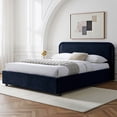 thumbnail image 2 of Omax Decor Chloe Fabric Upholstered Platform Queen Bed in Blue, 2 of 9