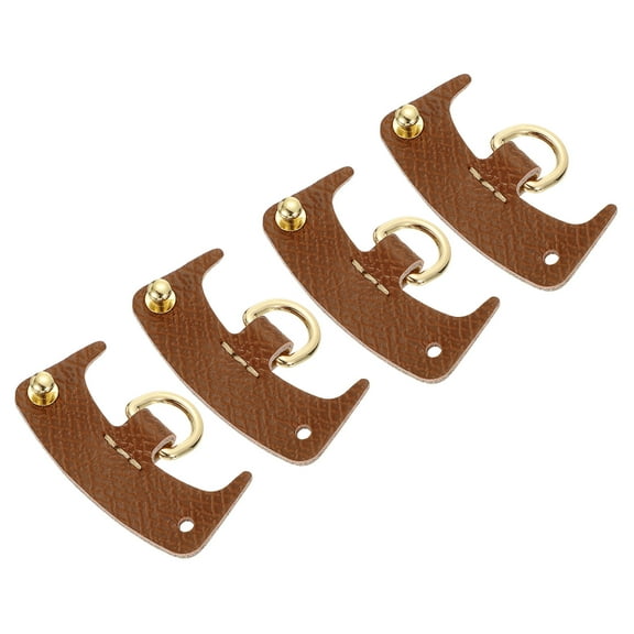 4Pcs Leather Purse Straps, 6.4cmx2.7cm Punch-Free Buckle Bag Strap Transformation Accessories for Mini Bag Handbag Crossbody Shoulder Strap, Brown