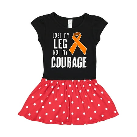 

Inktastic Lost my Leg Not my Courage Limb Loss Awareness Orange Ribbon Gift Toddler Girl Dress