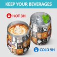 thumbnail image 4 of 12oz Stemless Wine Tumblers Halloween Icons Collage Pattern Vacuum Insulated Stainless Steel Travel Tumbler Cups Mug with Lid and Straw for Champaign,Cocktail,Beer with Cleaning Brush, 4 of 5