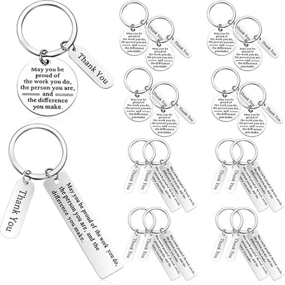 ZYHH 16 Pcs Employee Appreciation Gifts Bulk, Thank You Keychain for Coworker Graduation Teacher Nurse Staff Favors